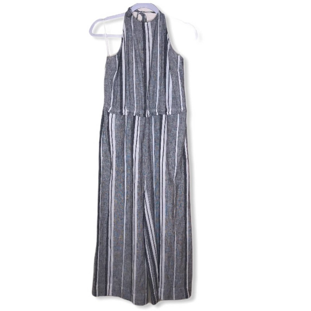 NEW Anthro Cloth & Stone Linen Striped Jumpsuit